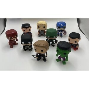Funko Pop Lot Of 9 Super Hero Vinyl Figures Marvel Dc Mix Loose
